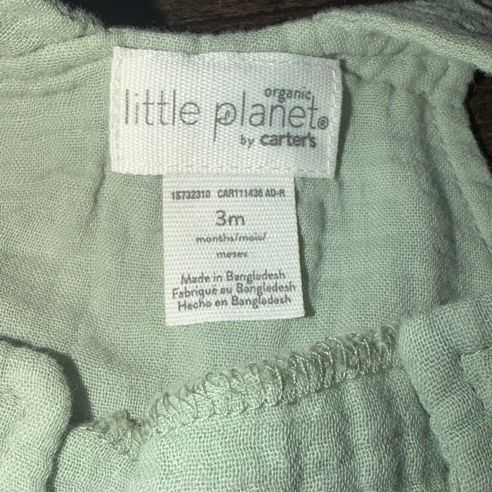 NWT Little Planet Sage Pocketed Overall Shorts - Picture 4 of 4